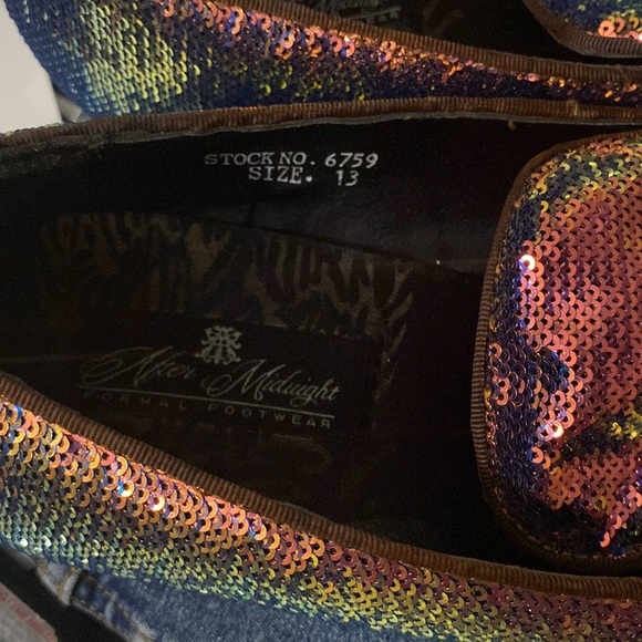 ROSE PEARL/GOLD SEQUIN DRESS LOAFER ABSOLUTELY STUNNING MOTHER OF PEARL SHINE - Picture 9 of 9